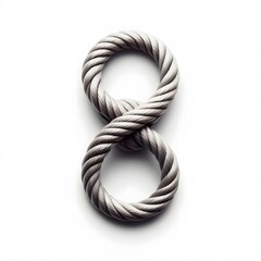 Naklejka premium Close-up of a double fisherman's knot on a white background, highlighting the secure twists and turns.