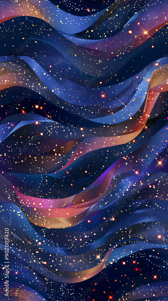 Poster ethereal and mesmerizing wavy pattern in abstract cosmic background design