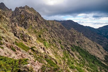 Fototapeta premium hiking the GR20 trail corsica island france