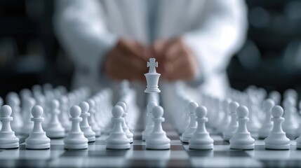 Defense strategist using 3D creative tools for management planning, management, creativity, defense innovation