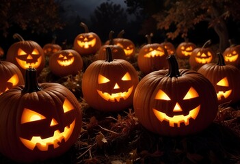Halloween pumpkin, autumn, night