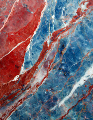 Vivid Abstract Marble Texture. Striking Red and Blue Veins with Intricate Patterns and Colorful Striations. Vertical Patriotic Banner Wallpaper USA Flag Election President Independence Day Voting Vote