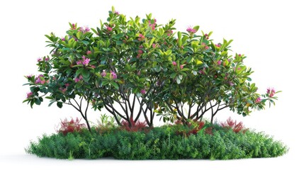 Fototapeta premium Flower bush shrub tree plant isolated tropical jungle plant with clipping path