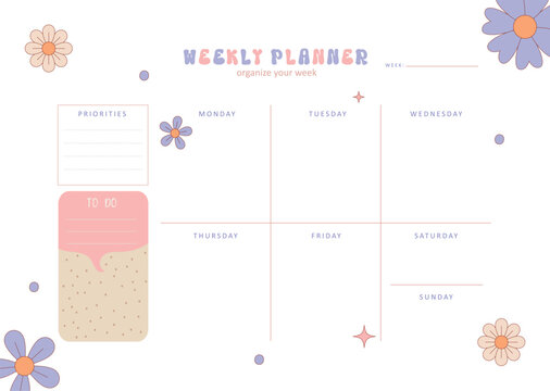 Weekly Planner Lilac Floral