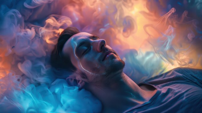 A person practicing techniques for lucid dreaming