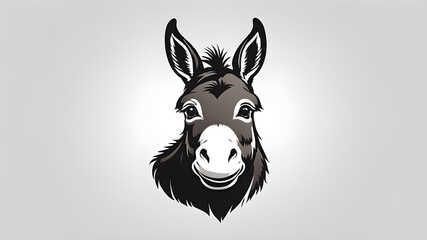 Donkey logo symbol on white background. Generative AI