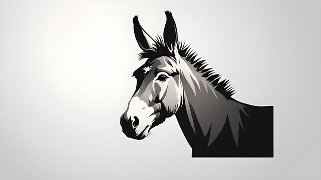 Donkey logo symbol on white background. Generative AI