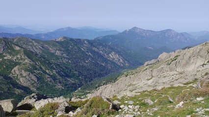 Naklejka premium hiking the GR20 trail corsica island france