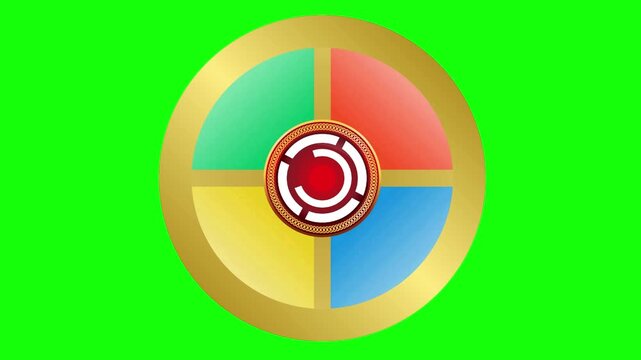 Retro light sequence game on green chromakey background