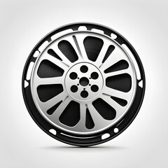 Obraz premium Film reel icon theme symbol logo on white background. Generative AI