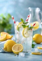Fototapeta premium Lemonade With Mint and Ice