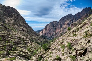 Obraz premium hiking the GR20 trail corsica island france