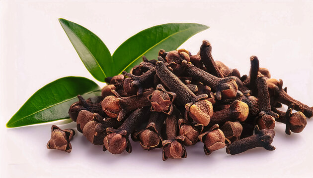 a lots&nbsp;clove plant isolated on white background.