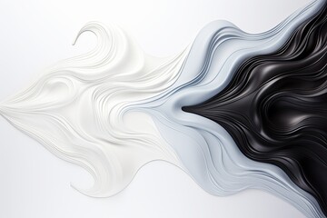Obraz premium Chromatic Brilliance Subtle Gradients of White and Black, liquid Abstract Symmetry