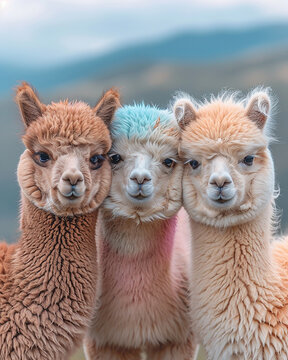 
Imagine
3w




three fluffy baby alpaca in the rainbow mountain, photography