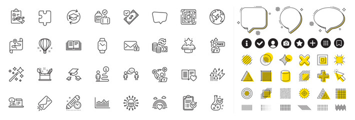 Set of Support, Online documentation and Love book line icons for web app. Design elements, Social media icons. Consulting business, Winner podium, Fake internet icons. Vector