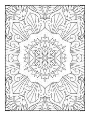 Mandala Coloring Pages. Seamless vector pattern. Black and white linear drawing. Mandala Coloring Book For Adult. Mandala Coloring Book. coloring page for children and adults. 