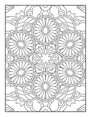 Mandala Coloring Pages. Seamless vector pattern. Black and white linear drawing. Mandala Coloring Book For Adult. Mandala Coloring Book. coloring page for children and adults. 