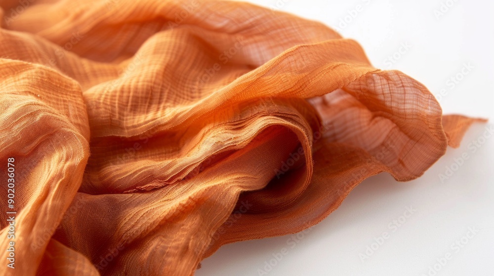 Poster a piece of orange fabric with a pattern on it