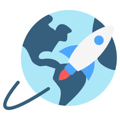 Obraz premium Rocket multi color icon, use for modern concept, UI or UX kit, web and app development