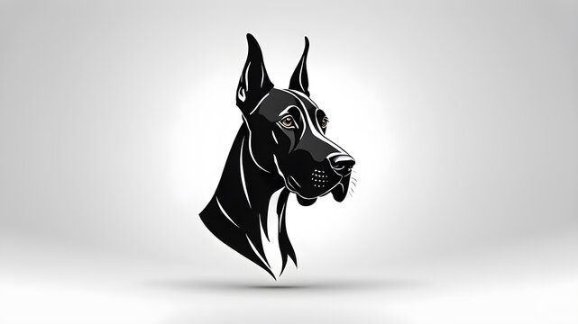 Great danes dog icon symbol logo on white background. Generative AI