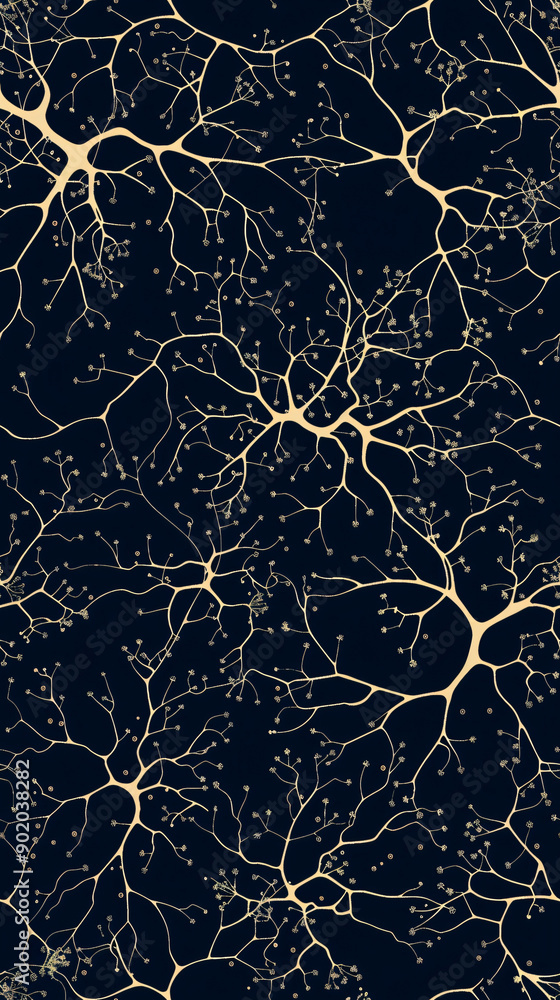 Poster intricate neural network pattern representing the complex workings of the brain
