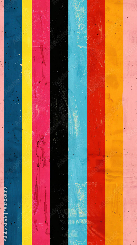 Aufkleber abstract vertical pattern: vintage textured grunge stripes background with colorful and seamless ele