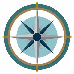 Compass or Wind Rose Flat Vector Illustration Precision and Direction in Design