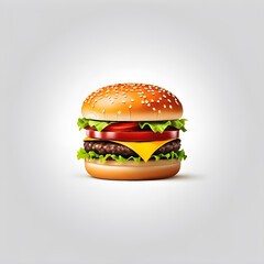 Hamburger logo icon on white background. Generative AI