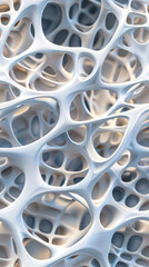 White seamless pattern creating a 3d organic shape, ideal for backgrounds and textures