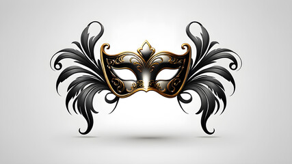 Mask Masquerade Icon theme symbol logo on white background. Generative AI