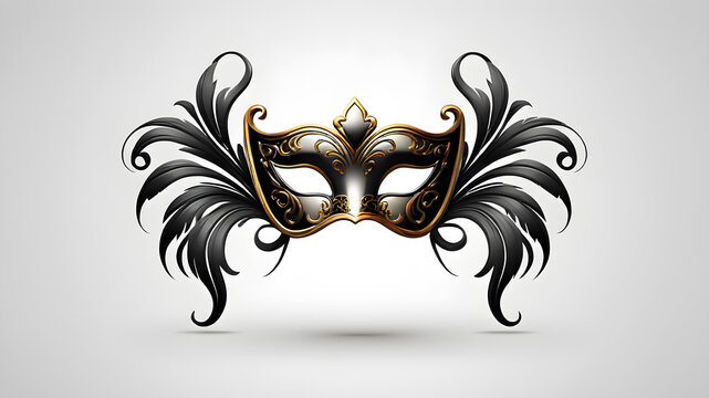 Mask Masquerade Icon theme symbol logo on white background. Generative AI