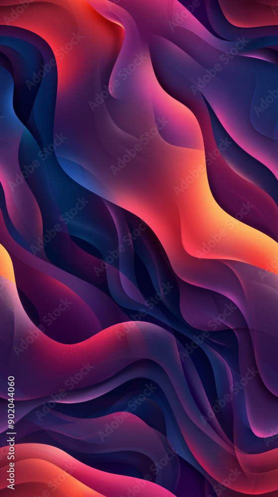 Poster modern and abstract background with vibrant colors and smooth wavy shapes in a seamless pattern