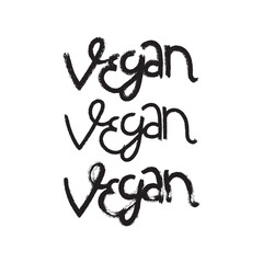 Brush Stroke Vegan Hand Lettering Vector Design.