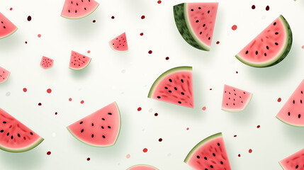 Sliced ​​Watermelon with Water Splashes, Abstract Image, Texture, Pattern Background, Wallpaper, Cover and Screen of Smartphone, Cell Phone, Computer, Laptop, 9:16 and 16:9 Format