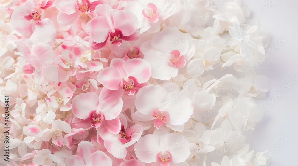 Poster a bunch of white and pink flowers are arranged in a way that they look like they are in a vase