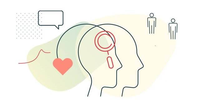 Design Thinking Process using Data, Context ,  Observation and Communication - Animated Illustration as MP4 File