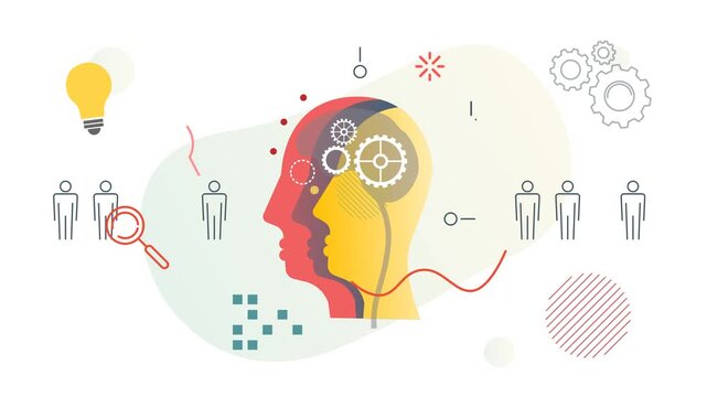 Design Thinking Process using Data, Context ,  Observation and Communication - Animated Illustration as MP4 File