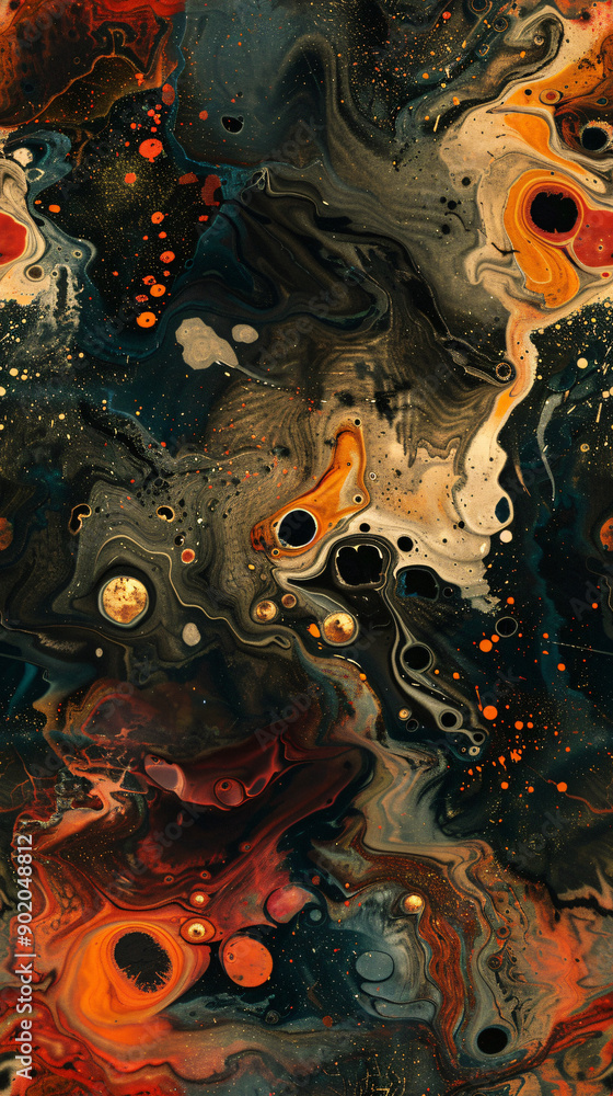 Leinwandbilder captivating abstract painting background with a mesmerizing mix of colors and textures, forming a vi