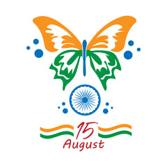 Obraz premium illustration of 15 August with Indian monument . Happy Independence Day of India