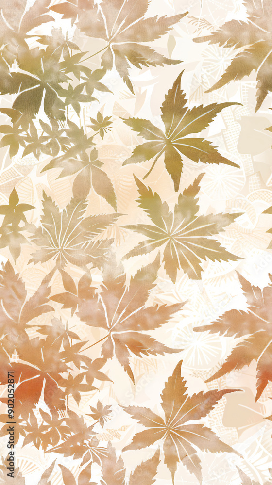 Poster seamless pattern with autumn leaves creating warm and cozy atmosphere