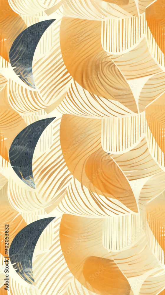 Aufkleber Modern seamless pattern with geometric shapes overlapping to create a three-dimensional effect