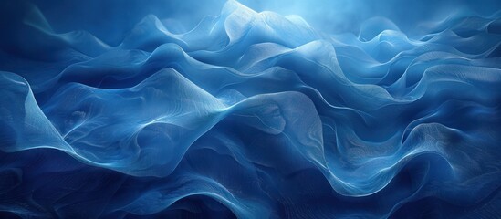 Obraz premium Abstract Blue Waves with Glimmering Lights