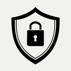 Secure Your Brand Innovative Shield with Padlock Icon Concept for Logo Design