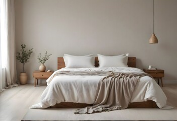 Minimalist and modern bedroom interior
