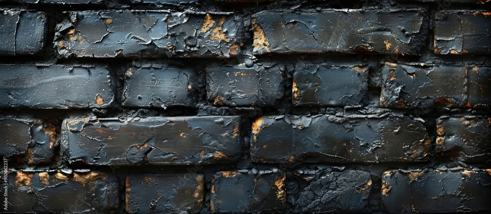 Poster blackened brick wall texture