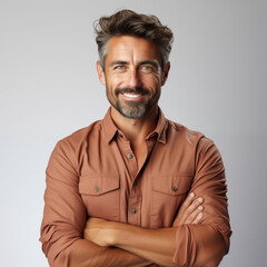 Fototapeta premium Young Man with Arms Crossed, Image for Creative Ads, Banners, and General Advertising