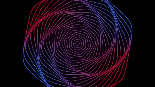 Red and Blue Tunnel Abstract animated motion loop background, blue and red tunnel gradient backdrop animation