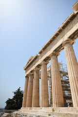 Fototapeta premium Parthenon Columns in Athens Greece with Construction
