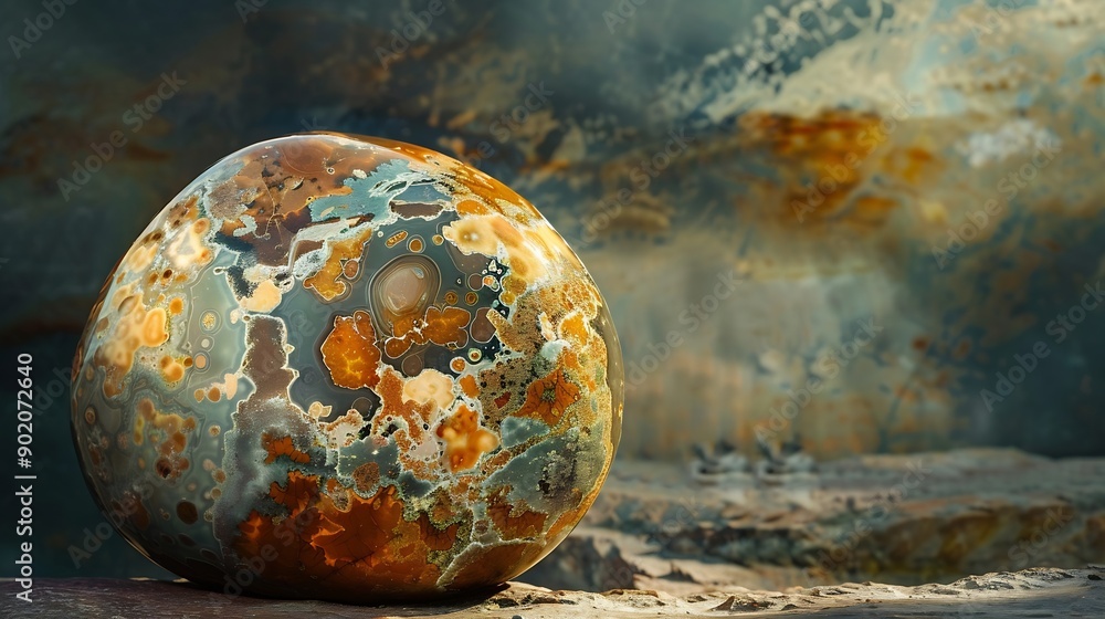 Aufkleber Ocean jasper from Indonesiajasper stone from Indonesia which at first glance is similar to ocean jasper from Madagascar : Generative AI